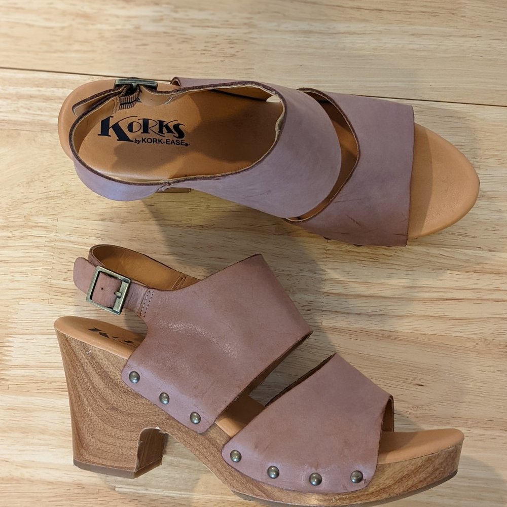 Kork-Ease Studded Clog Platform Sandals sz10